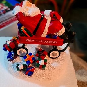 Santa and his Radio Flyer take off